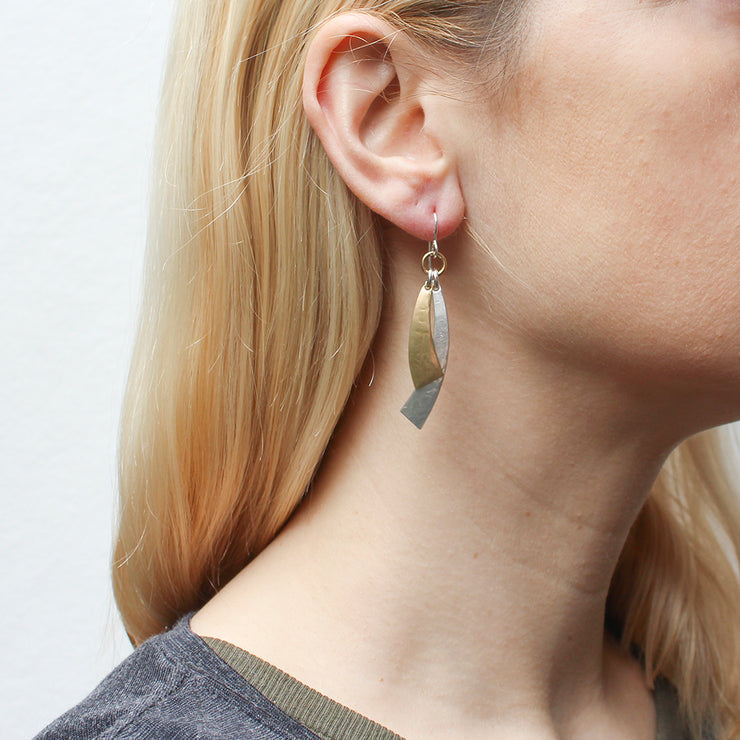 Ring with Layered Long Arcs Wire Earrings