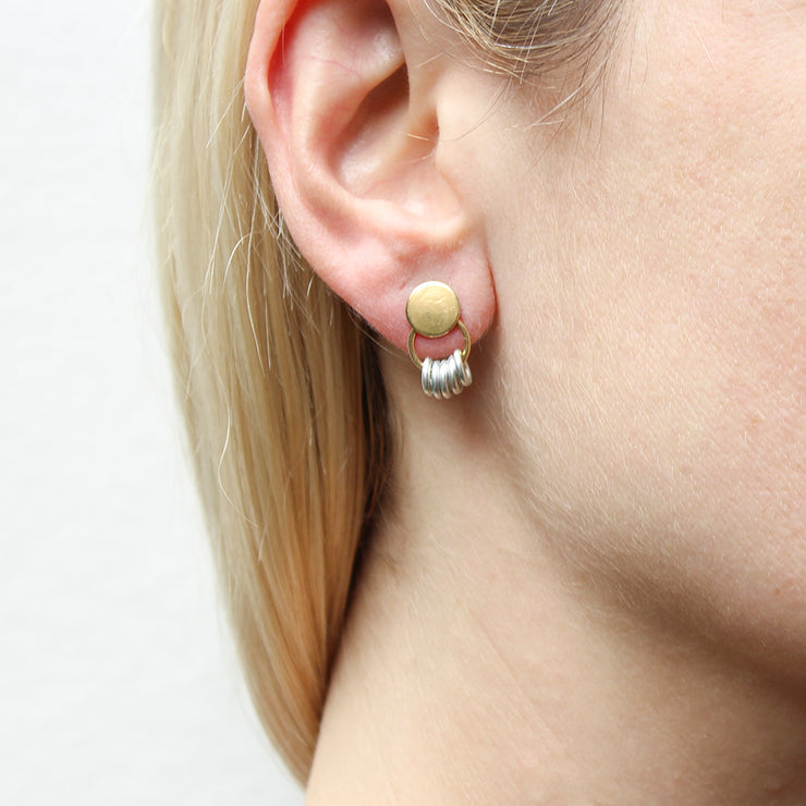 Extra Small Disc with Accent Rings Post Earrings