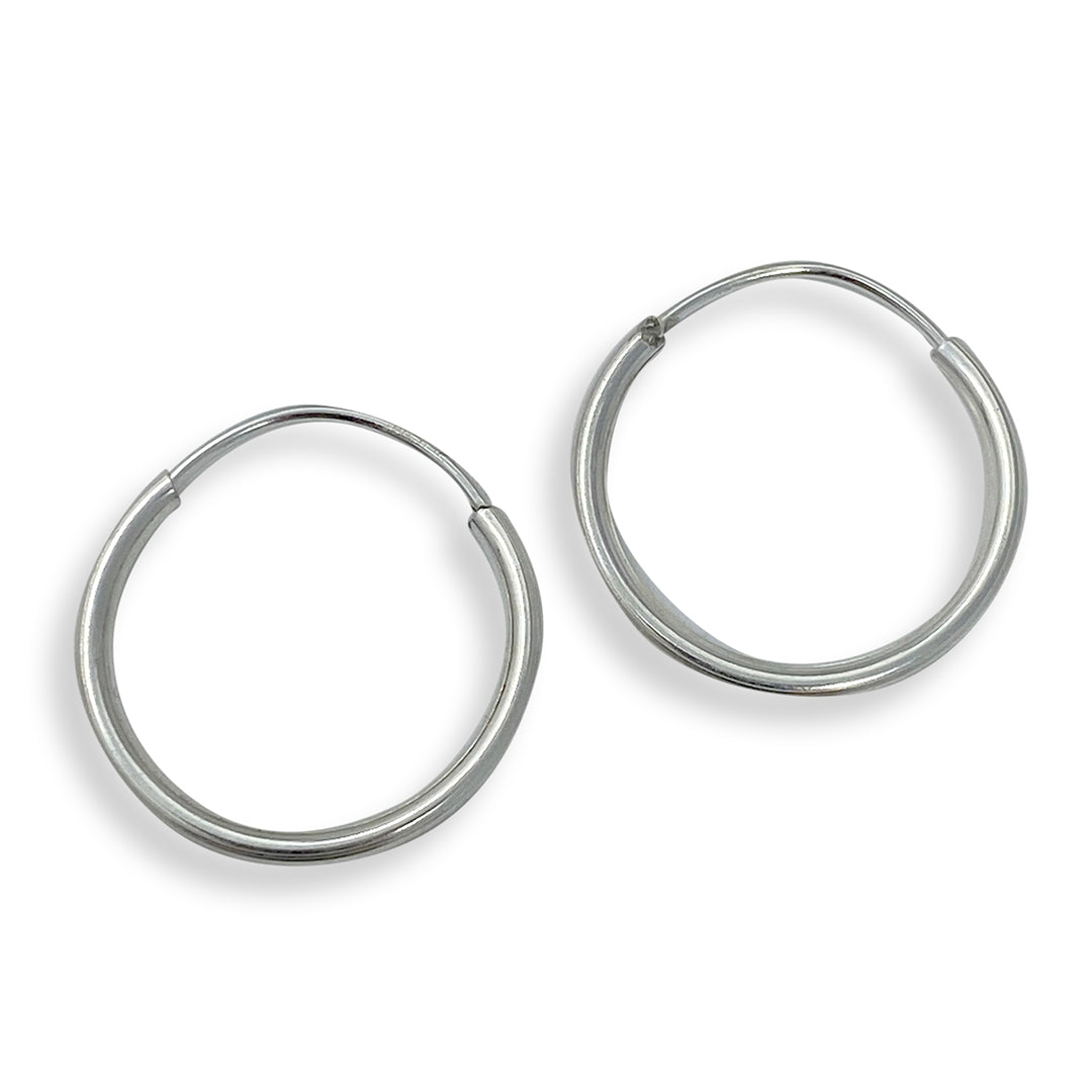Large Sterling SIlver Endless Hoops