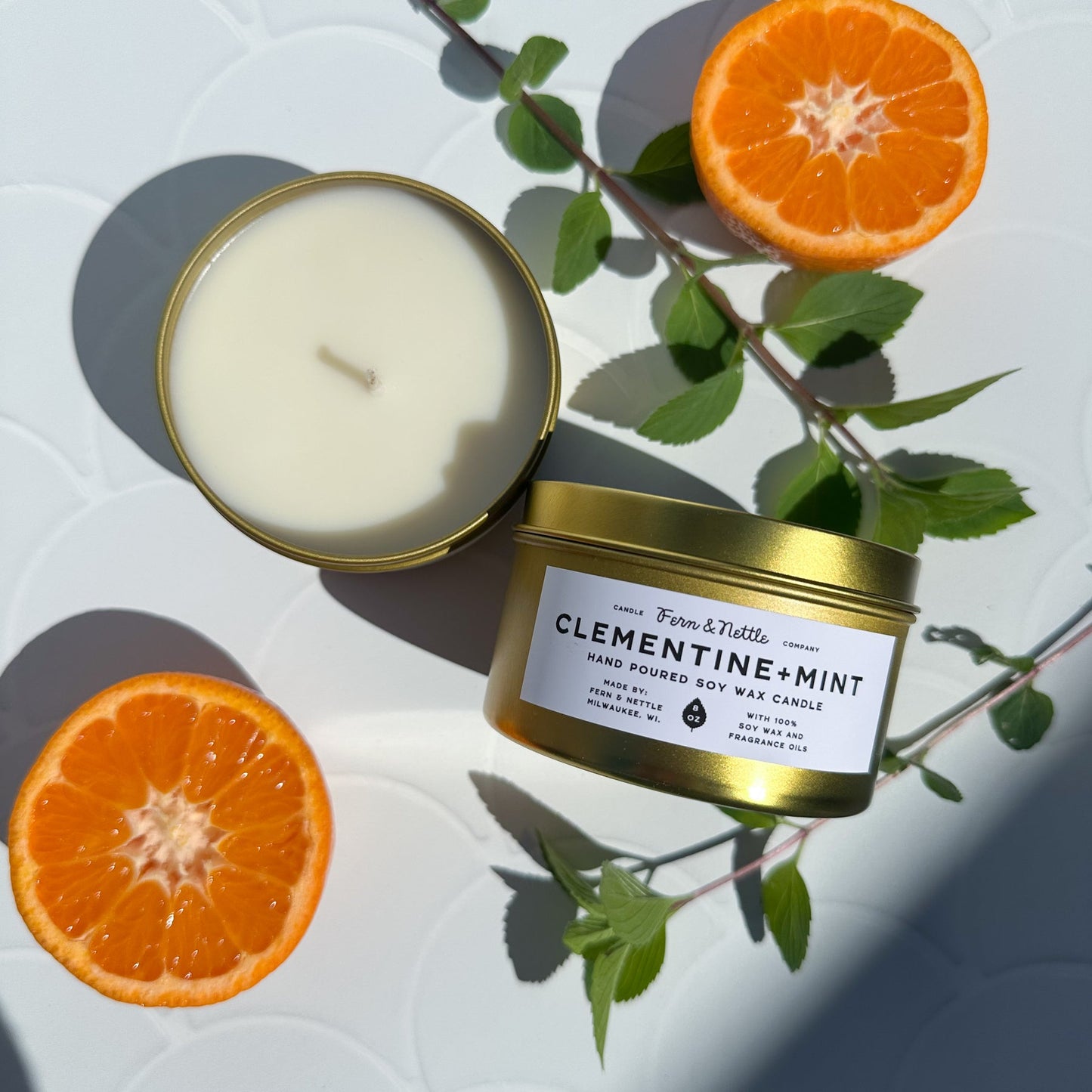 Fern & Nettle Clementine + Mint Candle