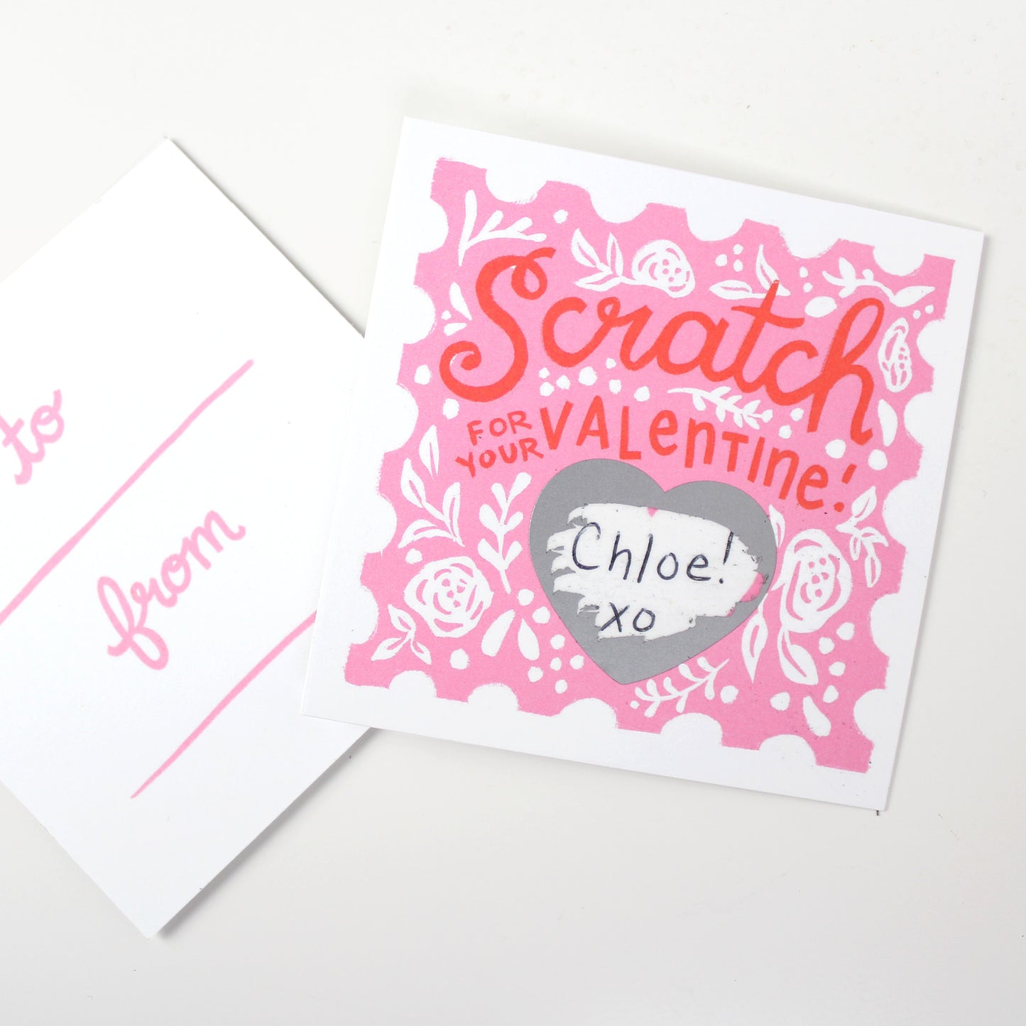 Floral Stamp Scratch-Off Valentines 18pk