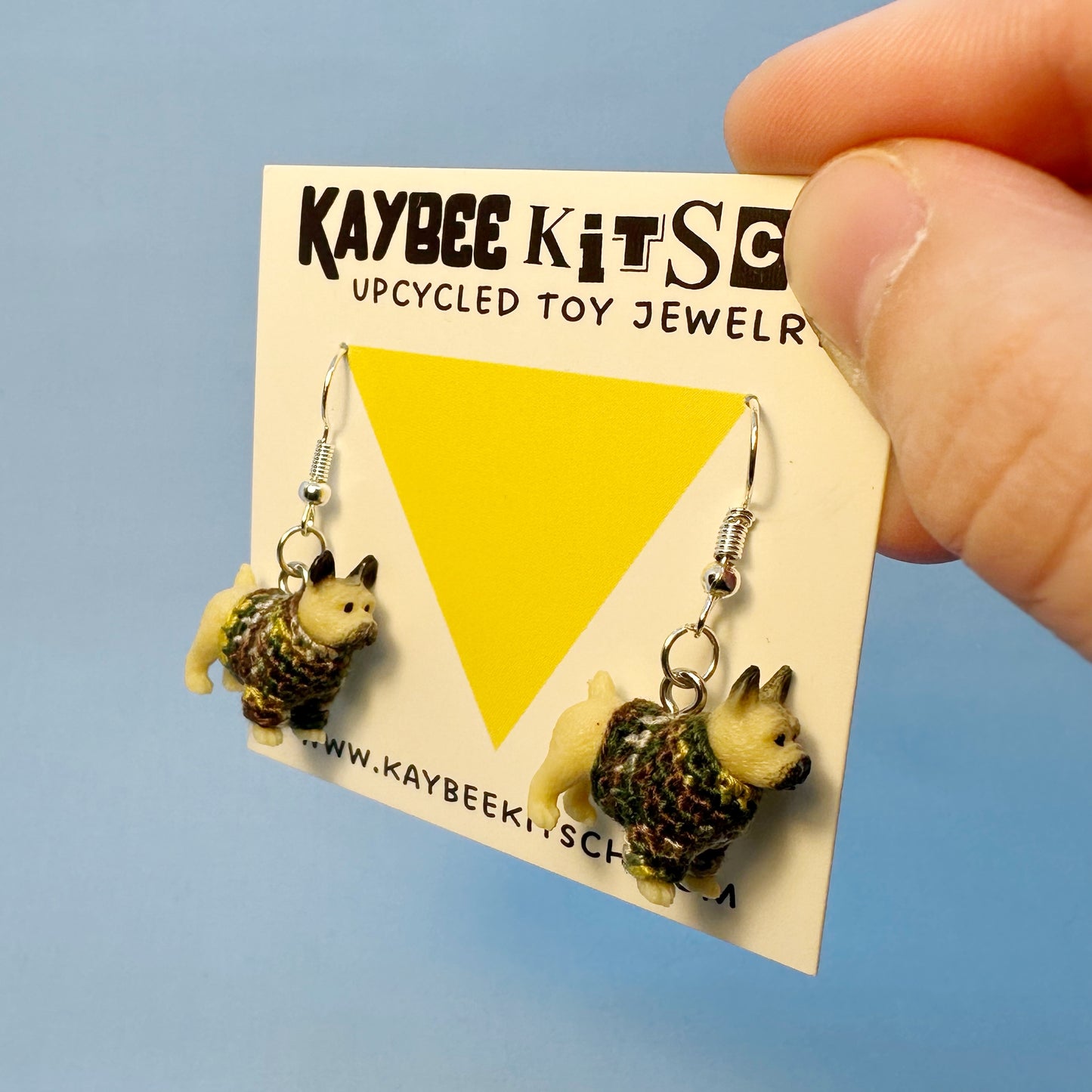 Tan Frenchie "Sweater Friend" Earrings