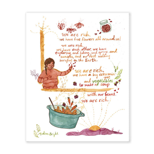 We Are Rich, A Gratitude Poem Print