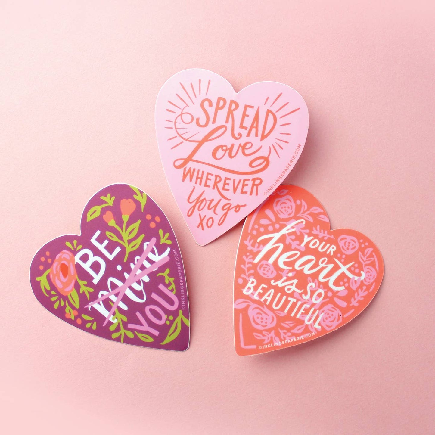 Vinyl Sticker Heart Mini Notes 6pk