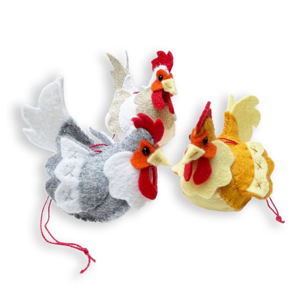 Felt Ornament Making Kit - Hen Ornaments