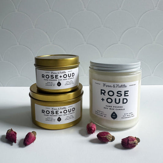 Fern & Nettle Rose + Oud Candle