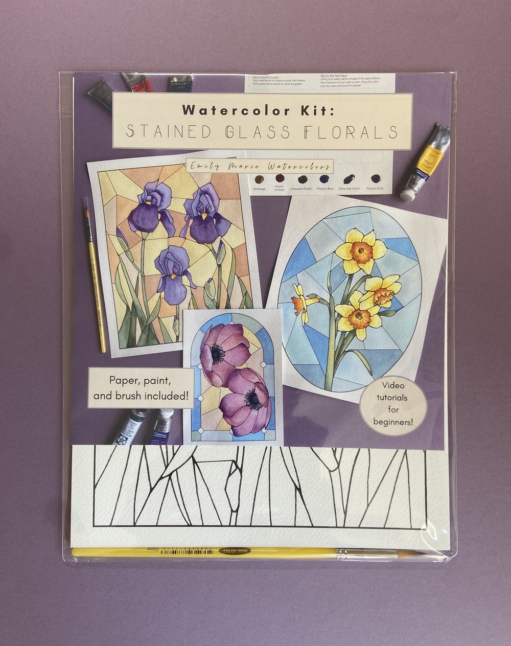 Watercolor Kit - Stained Glass Florals