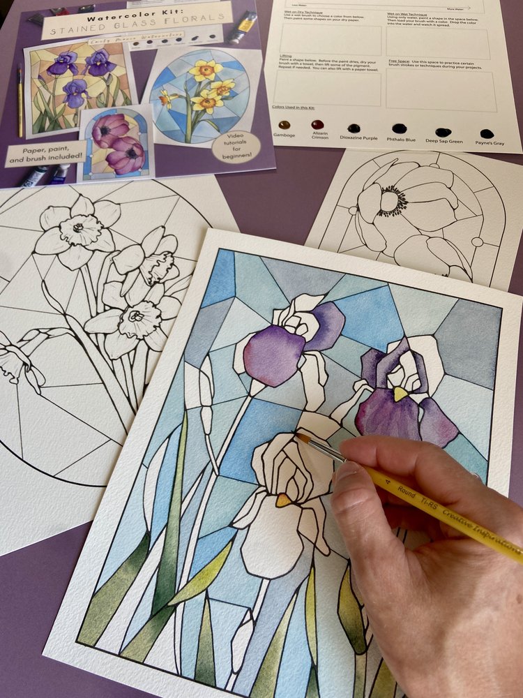 Watercolor Kit - Stained Glass Florals