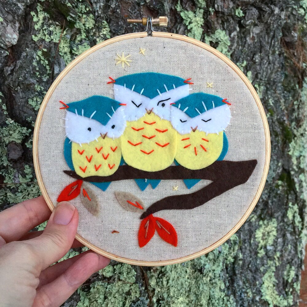 Whimsy Stitches Hoop Kit - Hoot