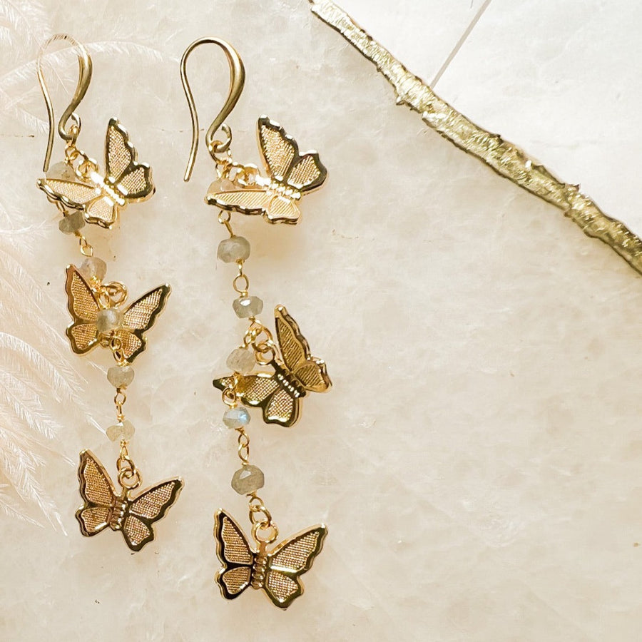 Psyche: Tiny Butterfly Dangle Earrings