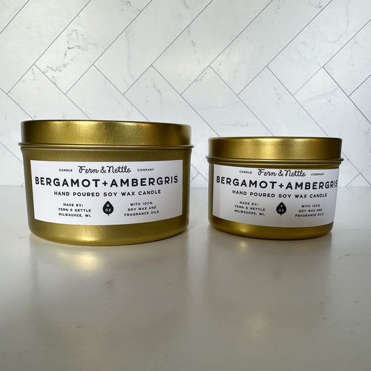 Fern & Nettle Bergamot + Ambergris Candle