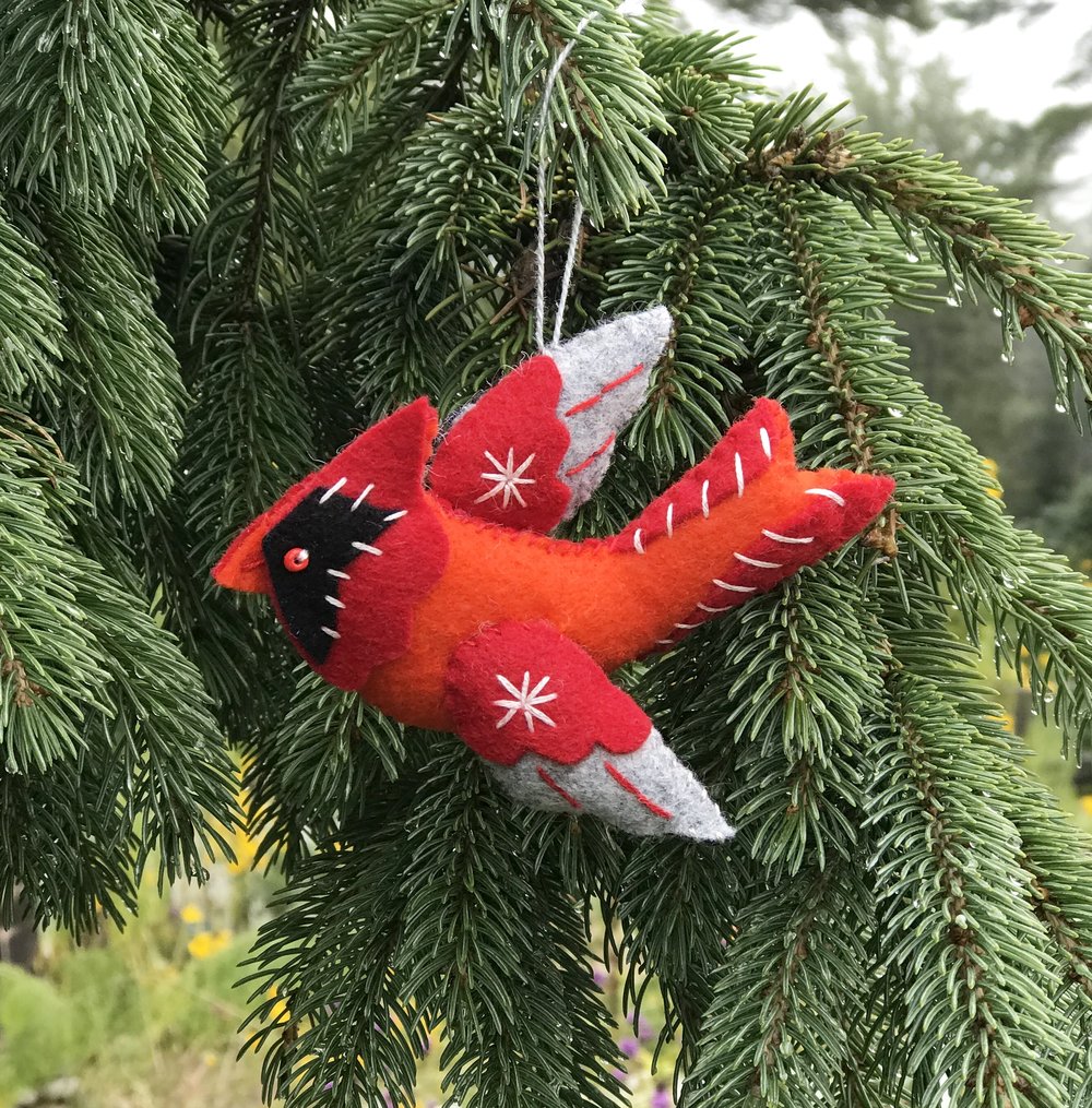 Felt Ornament Making Kit - Cardinal, Blue Jay and Goldfinch