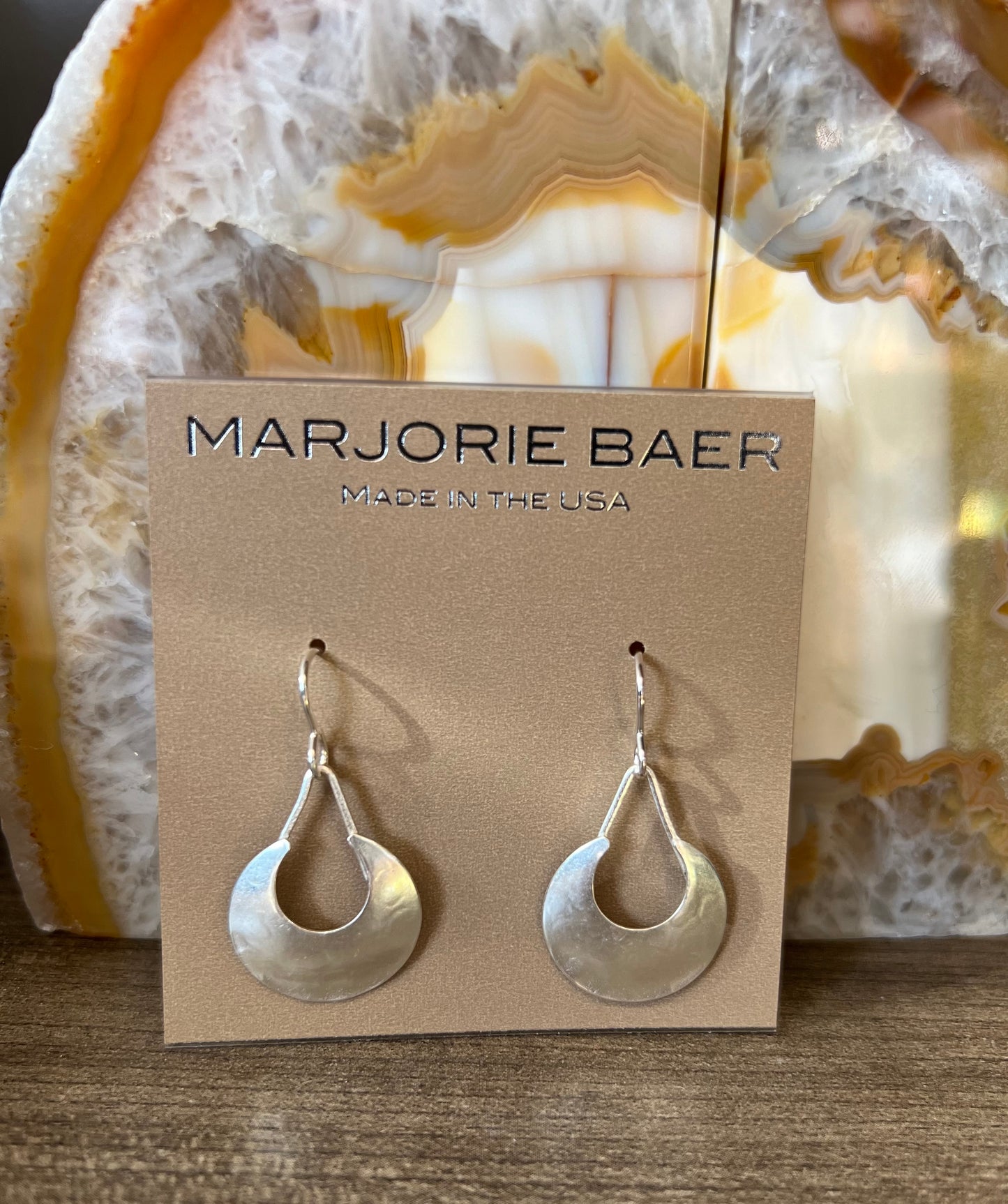 Small Crescent Wire Earrings by Marjorie Baer