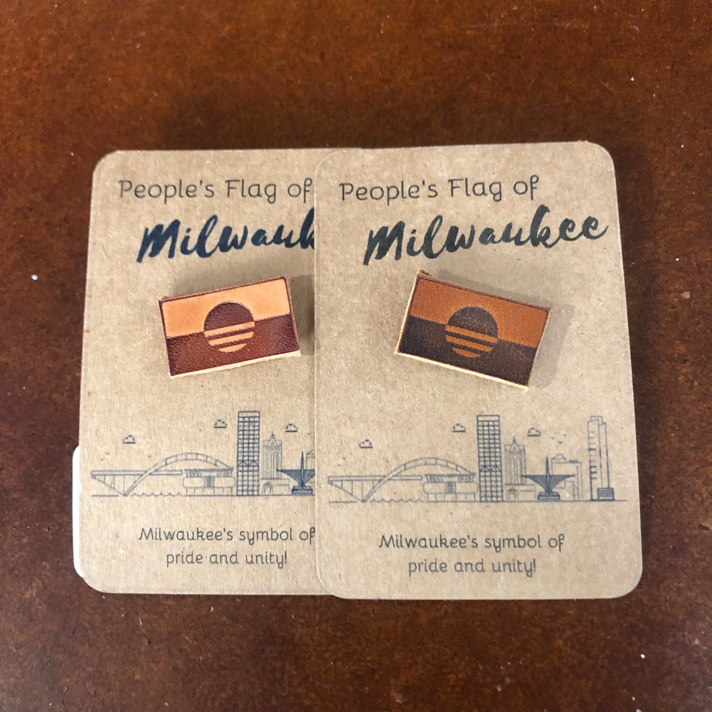 MKE Flag Leather Pin