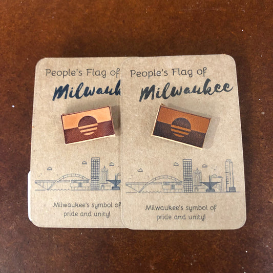 MKE Flag Leather Pin