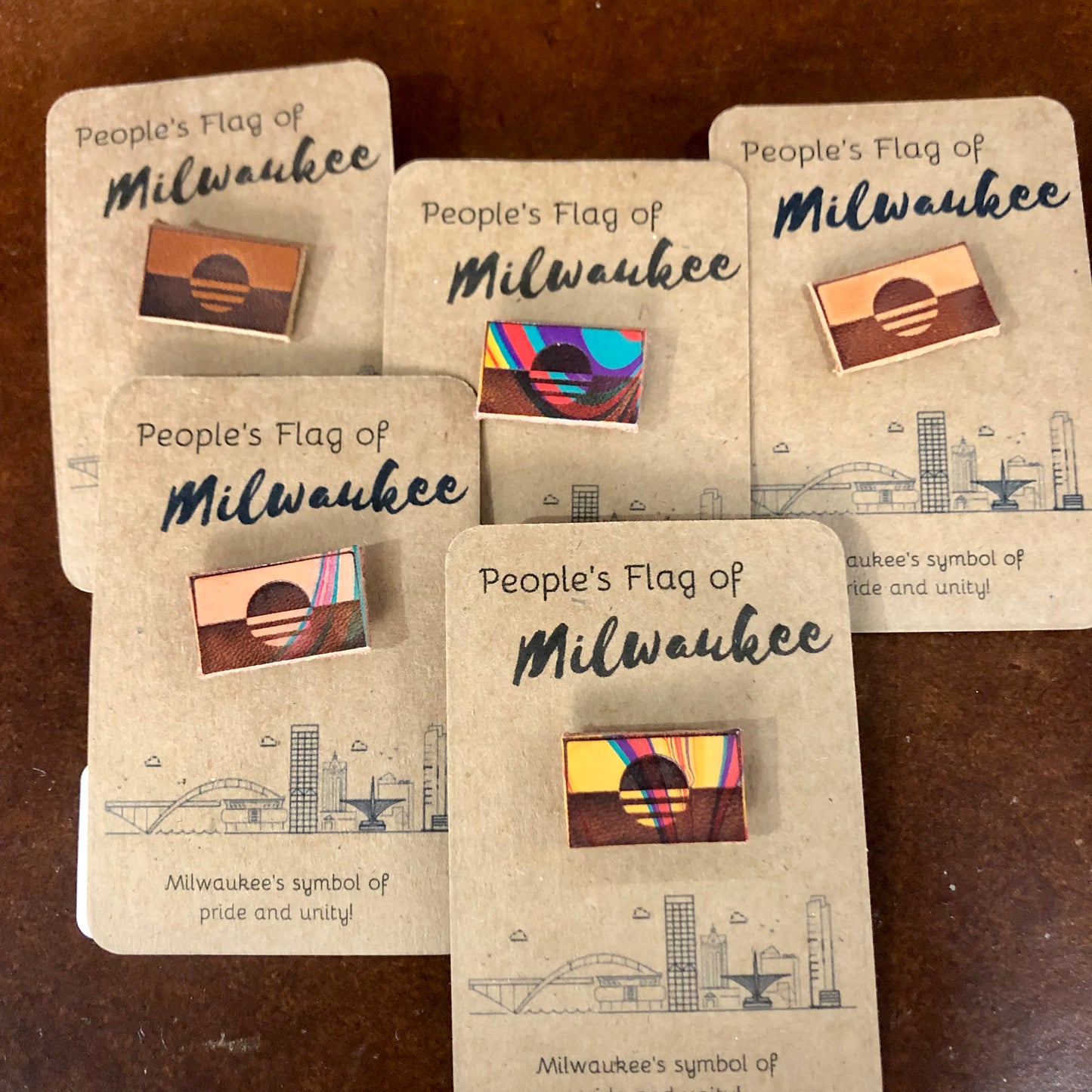 MKE Flag Leather Pin