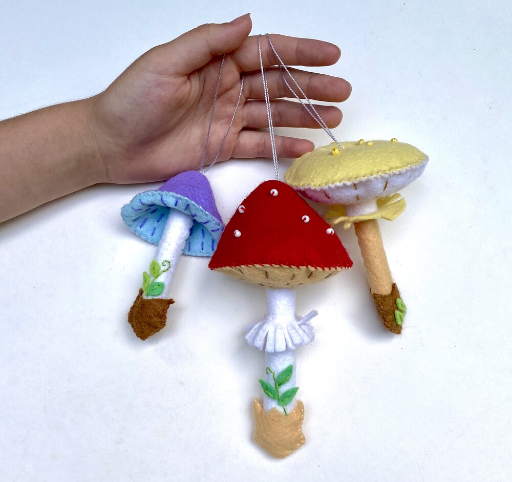 Felt Ornament Making Kit - Mushrooms