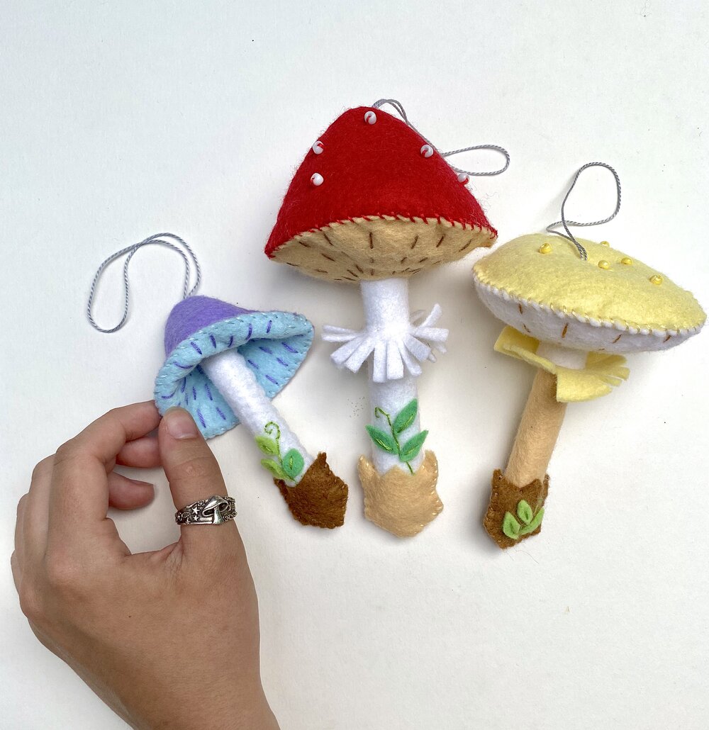 Felt Ornament Making Kit - Mushrooms