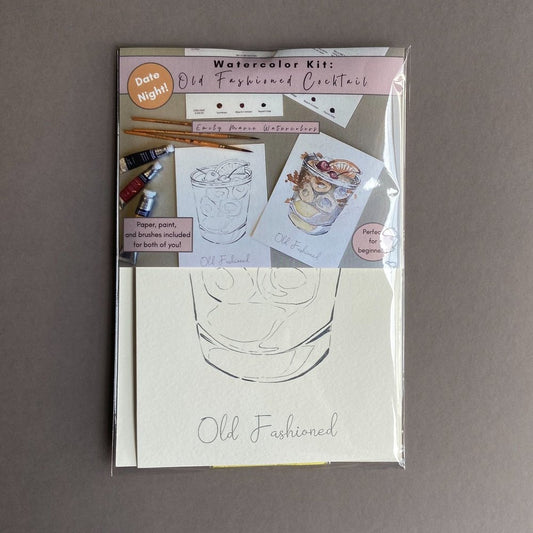Date Night Watercolor Kit - Old Fashioned Cocktail