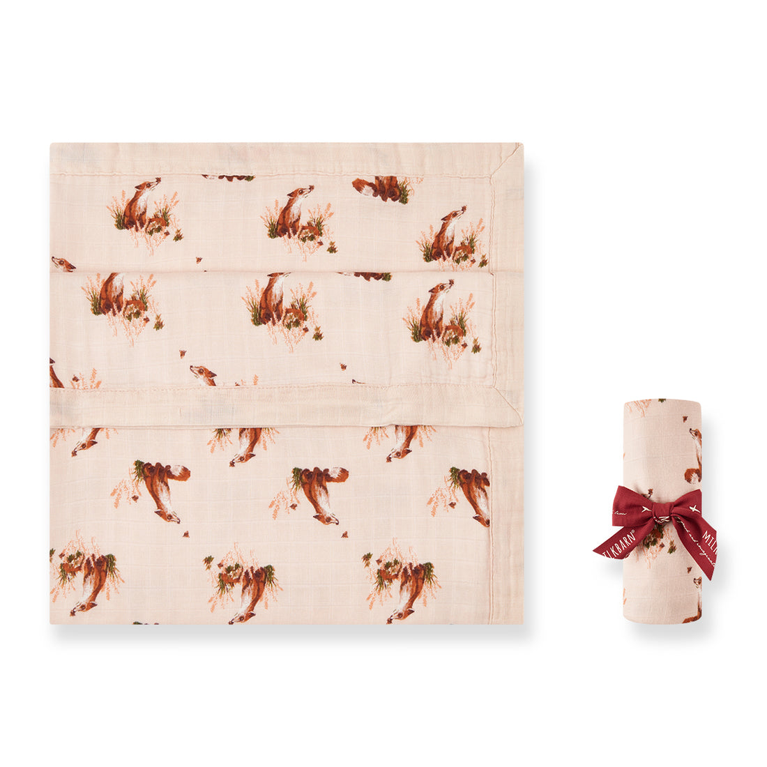 Floral Fox Big Lovey Three-Layer Muslin Blanket