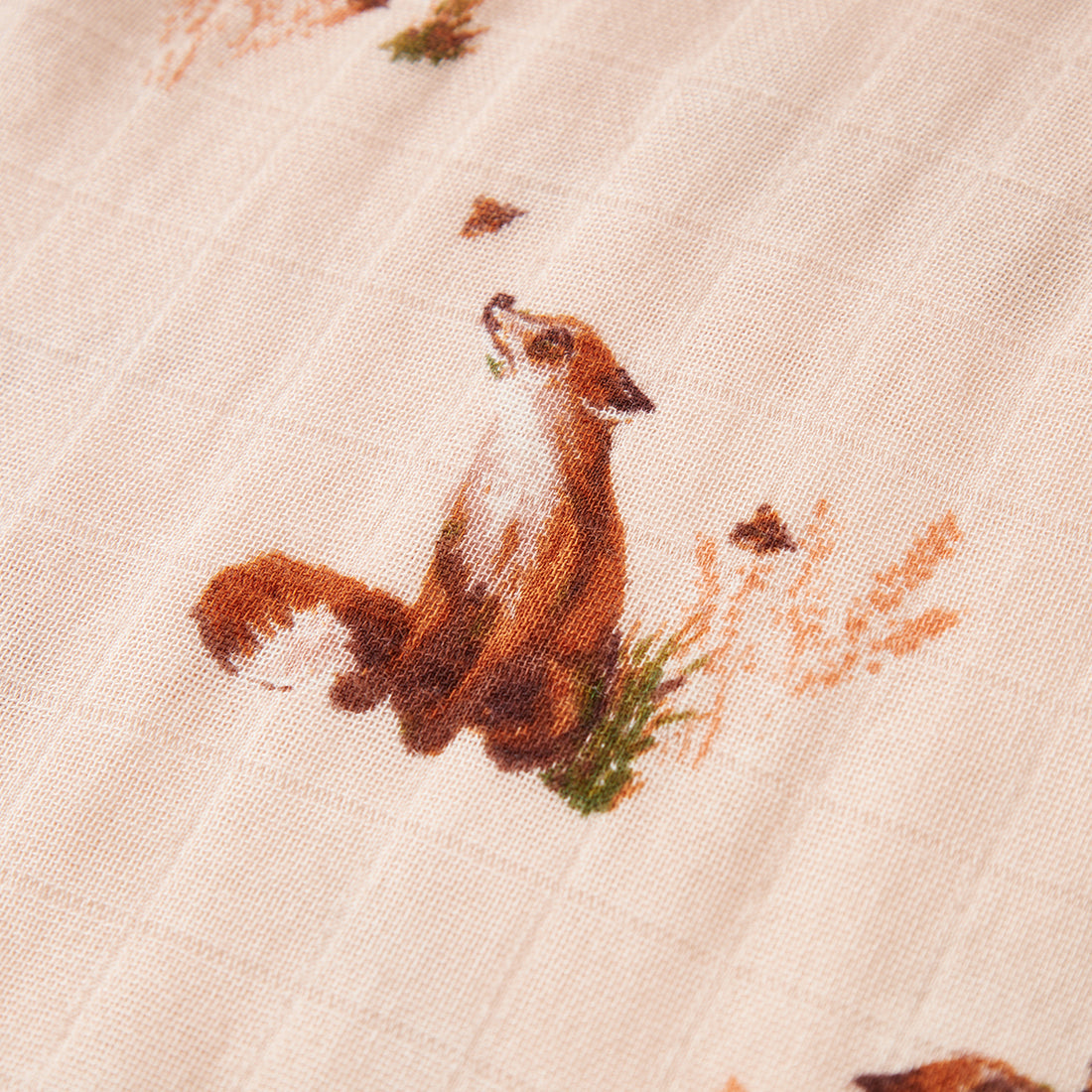 Floral Fox Big Lovey Three-Layer Muslin Blanket