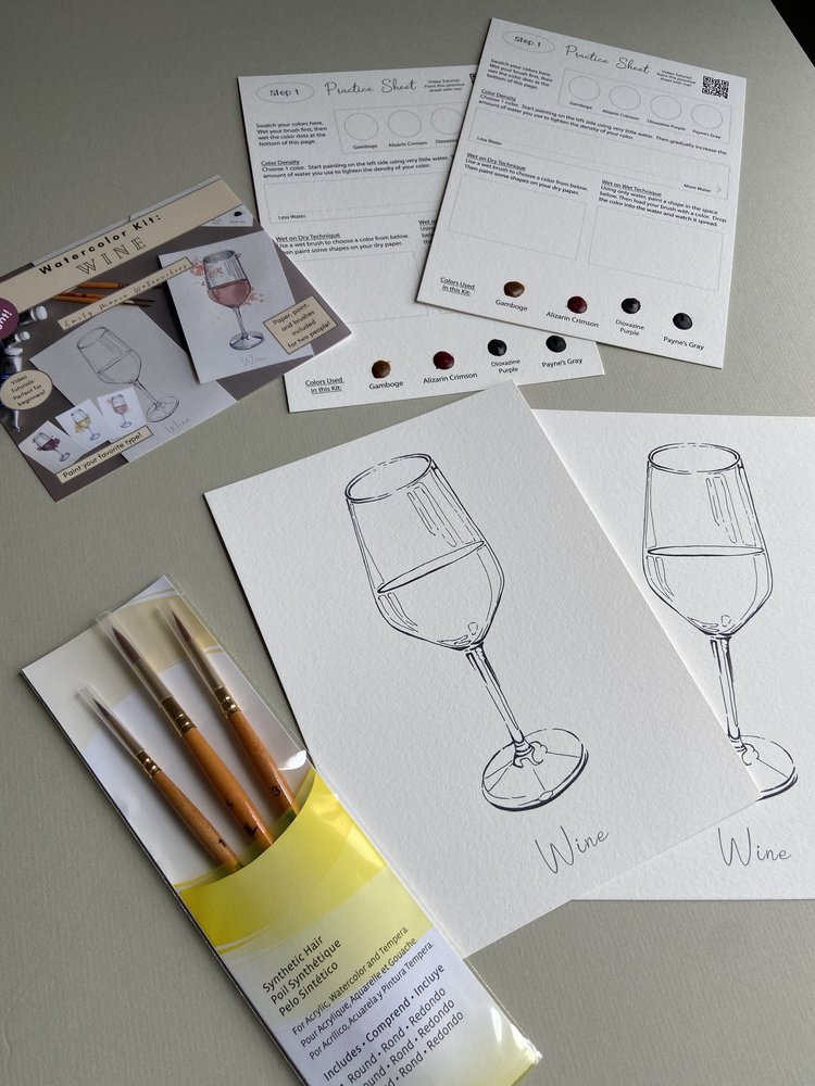 Date Night Watercolor Kit - Wine