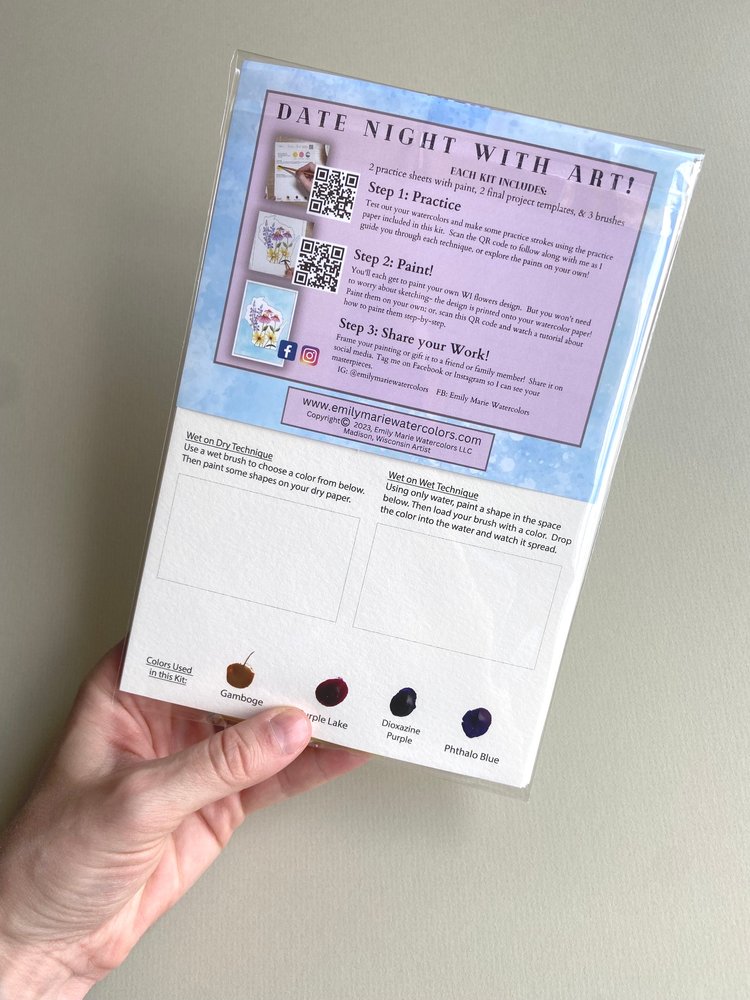 Date Night Watercolor Kit - Wisconsin Flowers