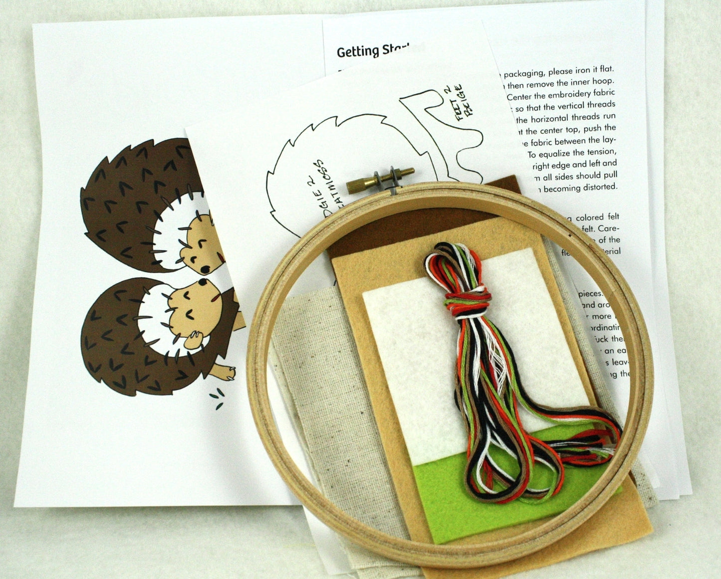 Whimsy Stitches Hoop Kit - Hedgies