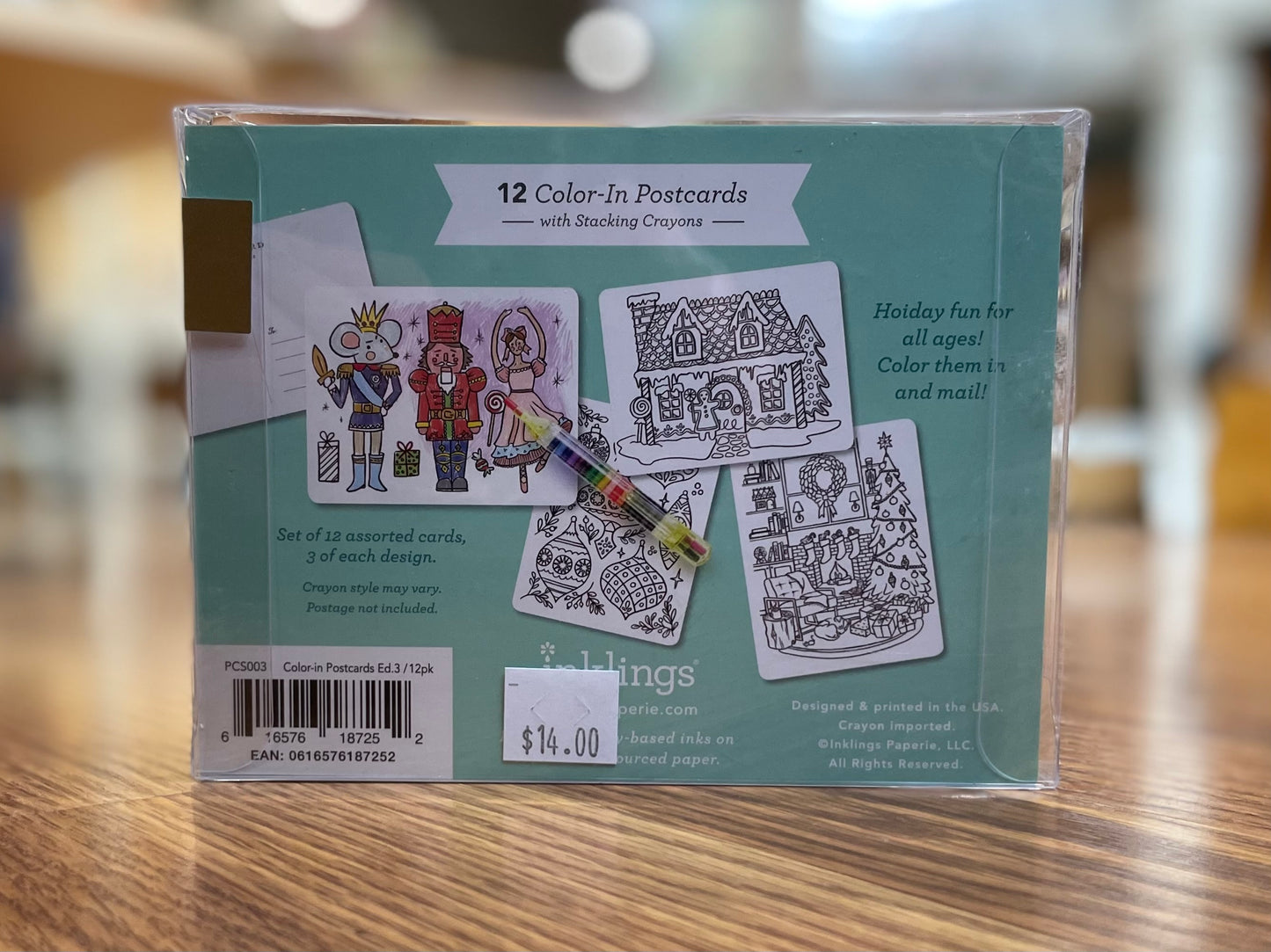 Kids Holiday Color-In Postcard Box of 12