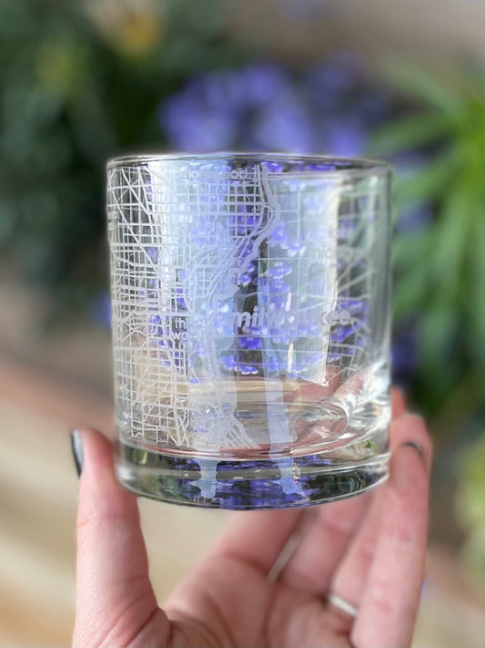 Milwaukee Map - Whiskey Rocks Glass