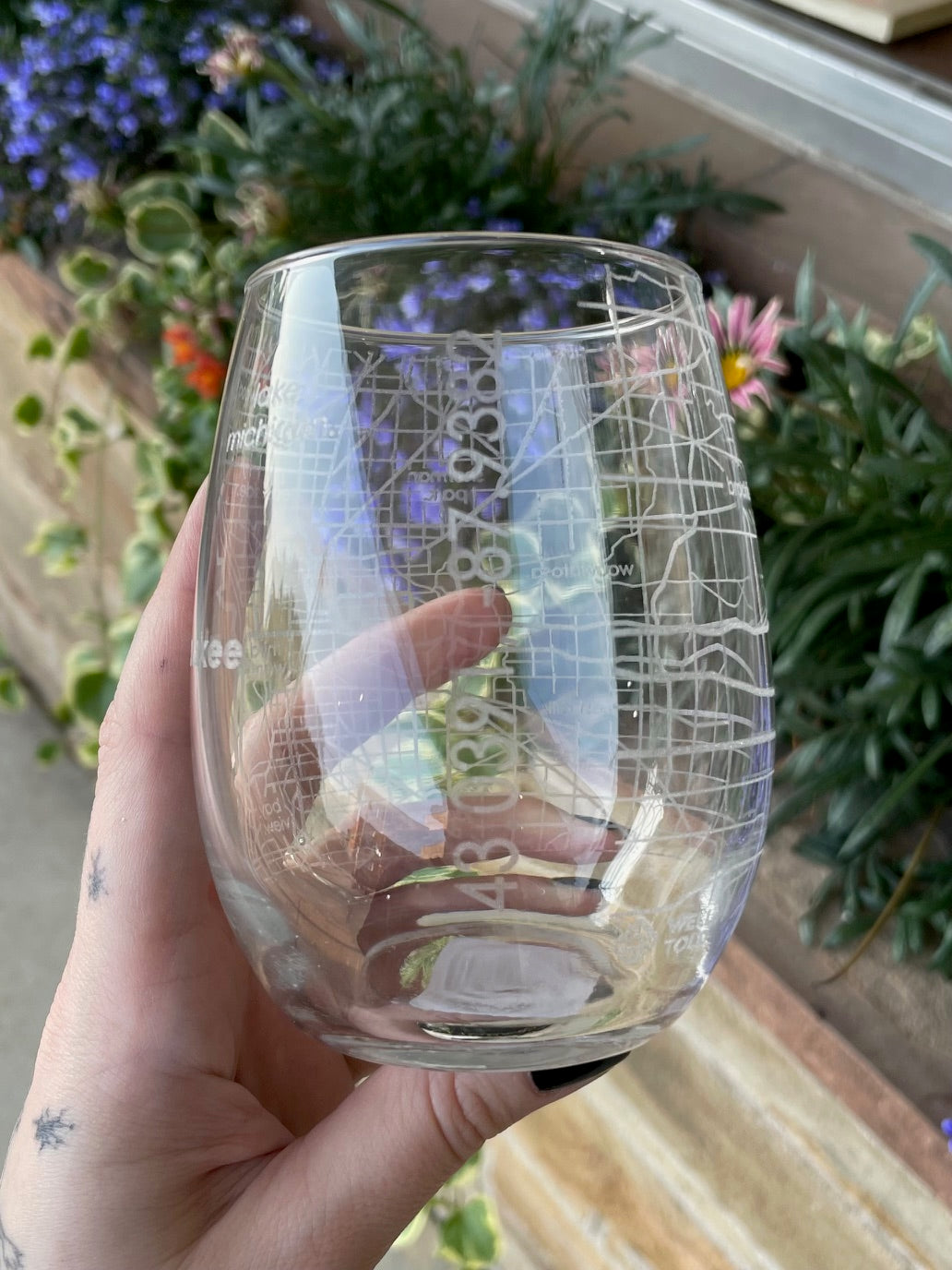 Milwaukee Map - Stemless Wine Glass