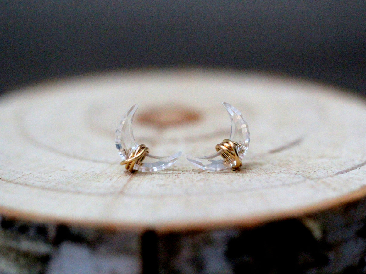 Moonbeam Studs Quartz - 14k Gold Fill