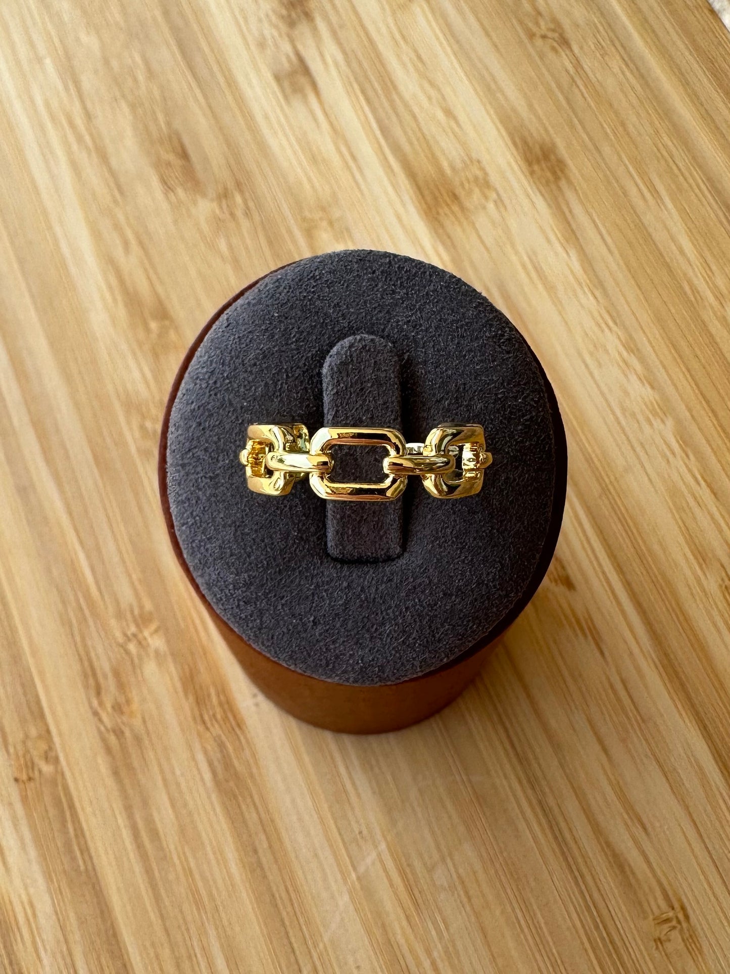 Gold Link Adjustable Ring