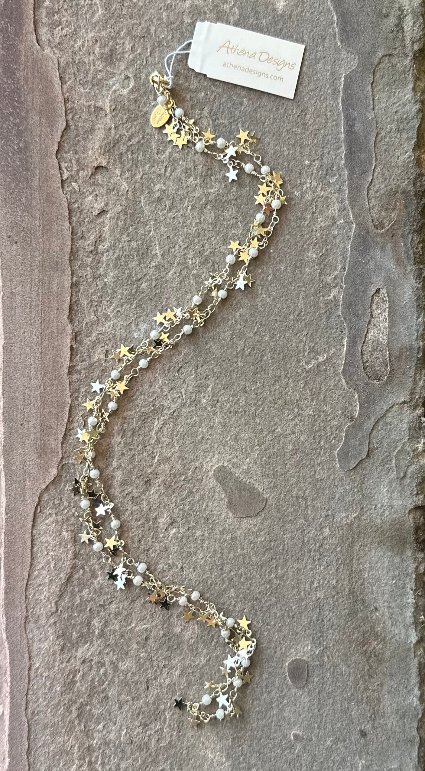 Pearls And Stars Cluster Necklace