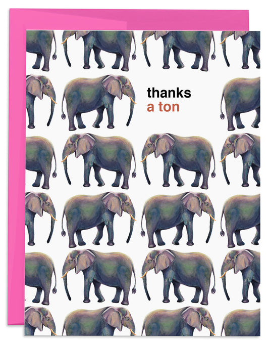 Elephant Thank You Card by J6R6