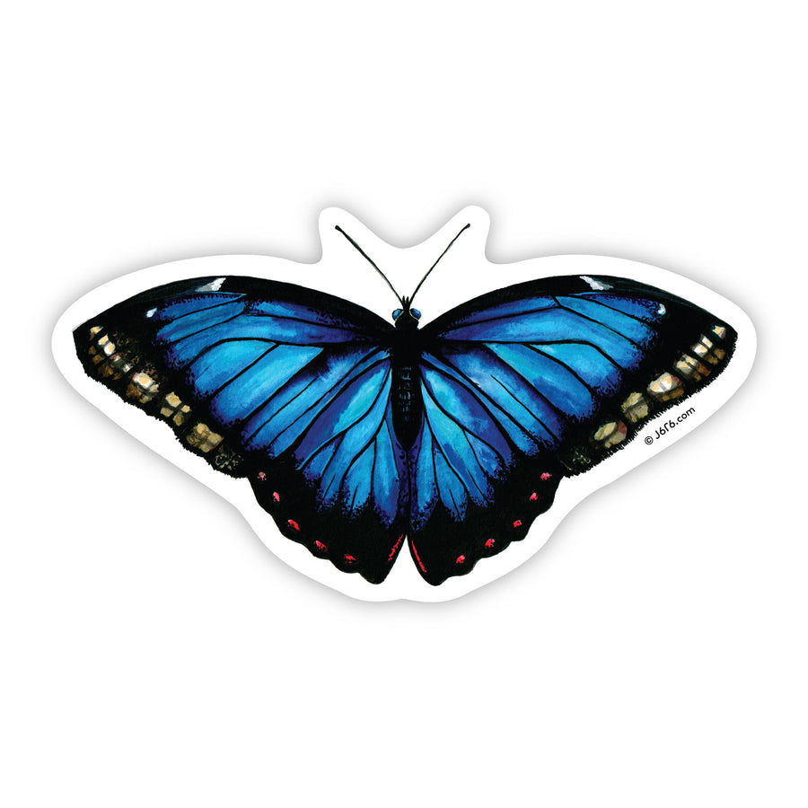 Blue Butterfly Sticker By J6R6