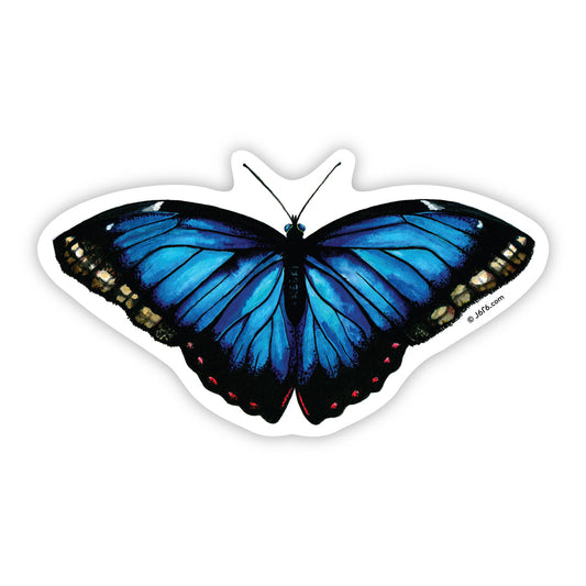 Blue Butterfly Sticker By J6R6