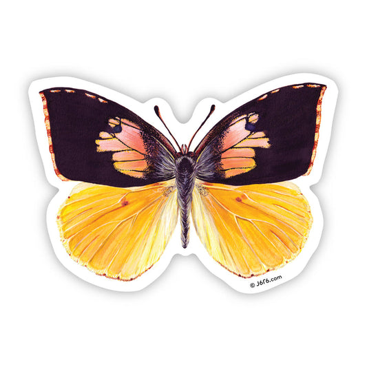 California Dog Face Butterfly Sticker By J6R6