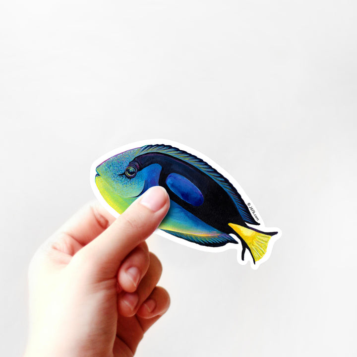 Blue Tang Sticker By J6R6