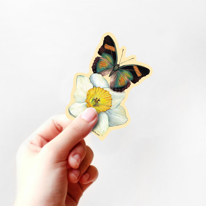 Daffodil & Butterfly Sticker