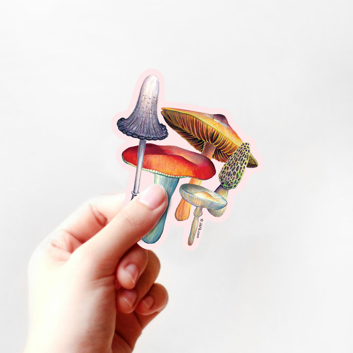 Morel Mushroom & Friends Sticker