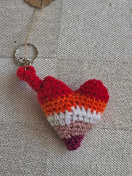 Lesbian Pride Flag Heart Keychain