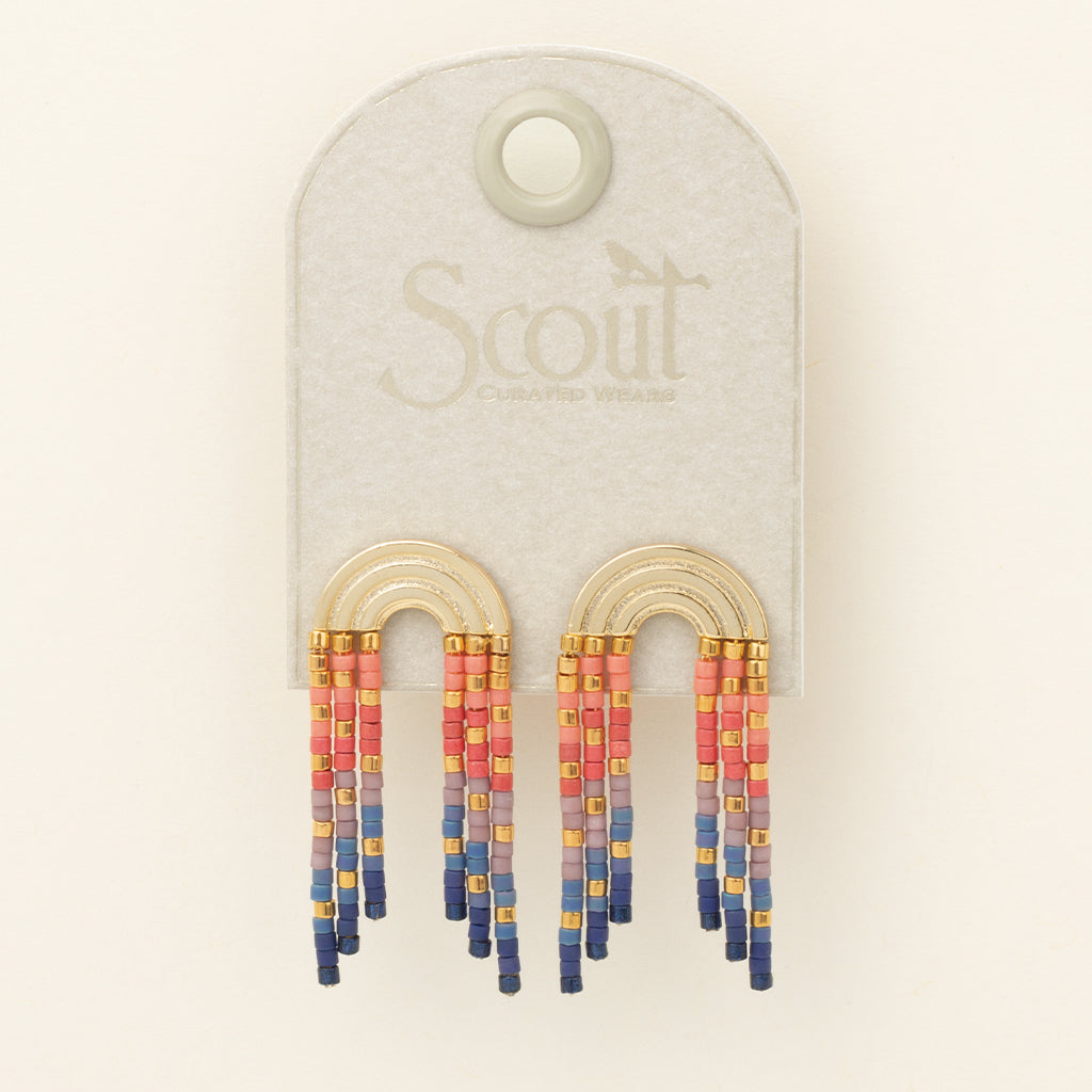 Chromacolor Miyuki Rainbow Fringe Earrings