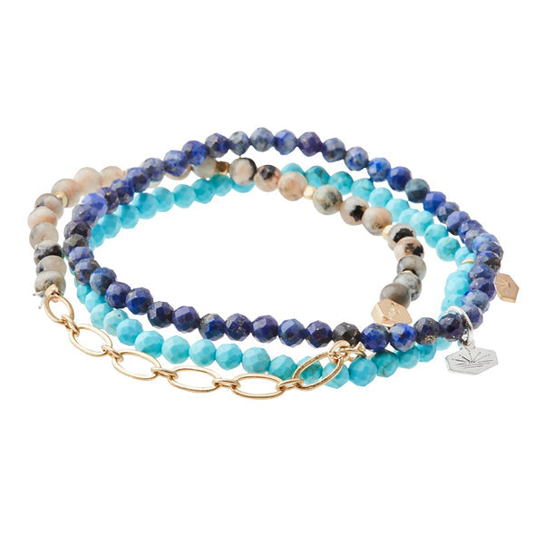 Mini Faceted Stone Stacking Bracelet