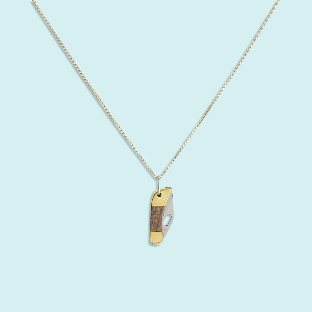 Tiny Wood Handled Knife Necklace