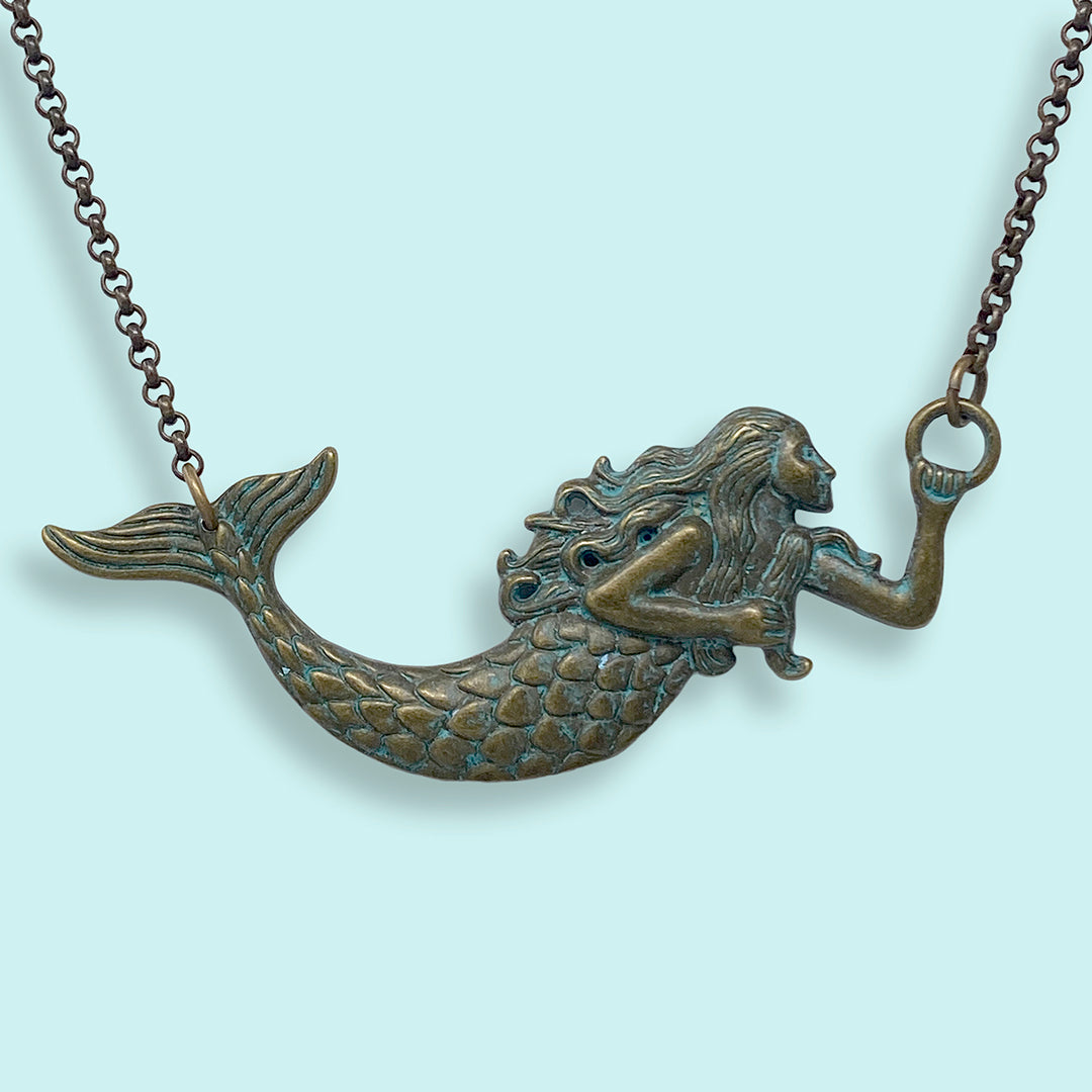 Verdigris Mermaid Necklace