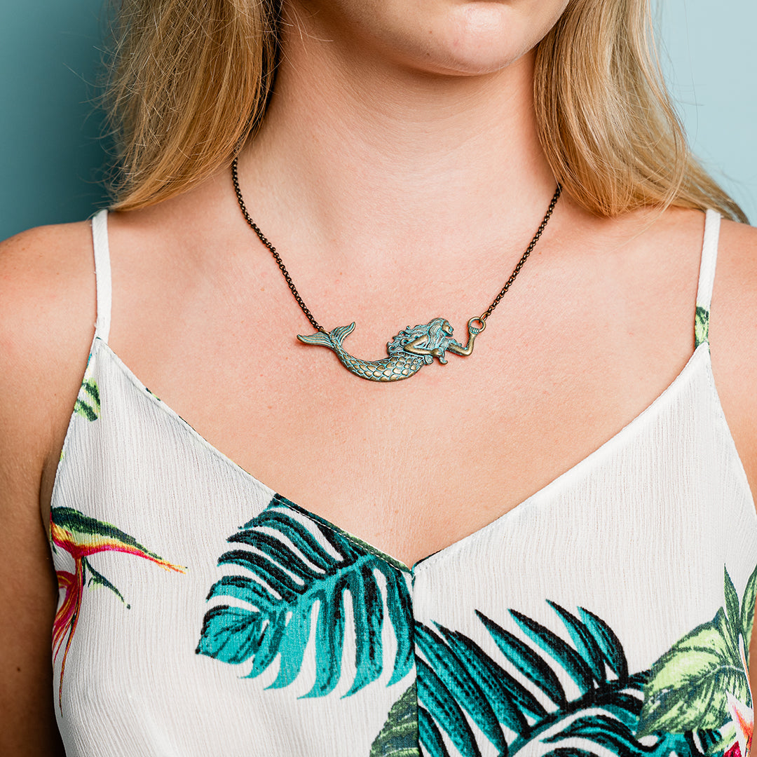 Verdigris Mermaid Necklace