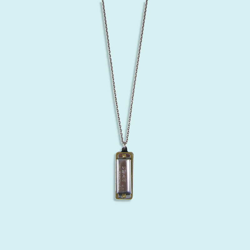 Silver Harmonica Necklace
