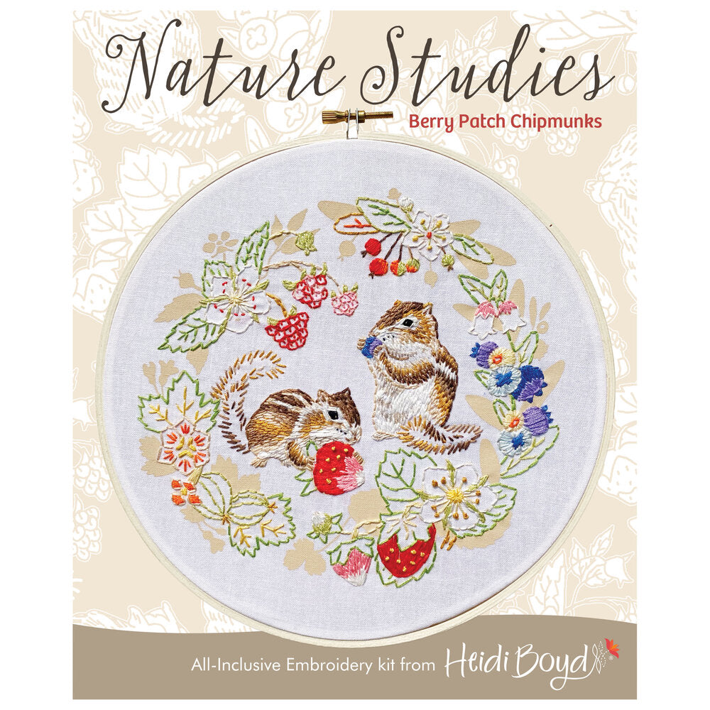 Nature Studies Embroidery Kit - Berry Patch Chipmunks