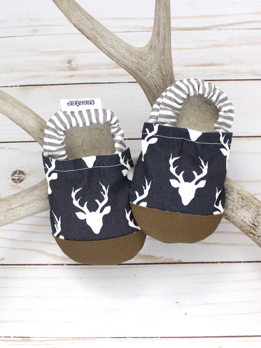 Navy Buck Scooter Booties